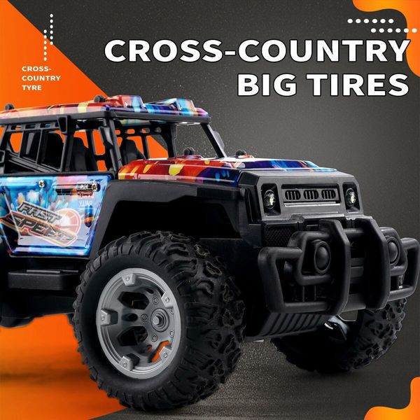 RC Truck 1/20 Remote Control Rock Crawler ATV 4 Wheeler 2.4G Off-Road Climbing RC Vehicle LED Searchlight Fast Short Course Rally Racing Car Toy Birthday Xmas Gift for Kids (Blue)