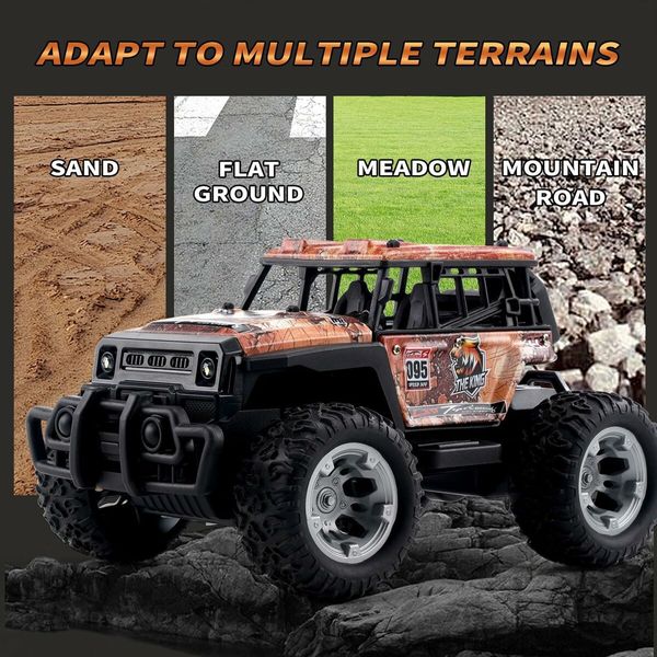 RC Truck 1/20 Remote Control Rock Crawler ATV 4 Wheeler Climbing RC Vehicle LED Searchlight Fast Short Course Rally Racing Car Toy Birthday Xmas Gift