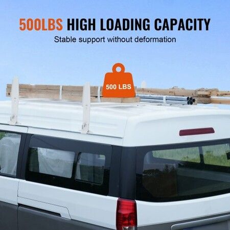 2-Bar Van Roof Ladder Rack Alloy Adjustable 47.2"-78.7" for Full-Size Vans