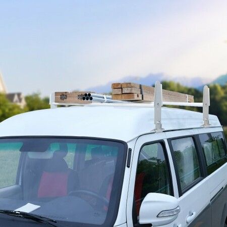 2-Bar Van Roof Ladder Rack Alloy Adjustable 47.2"-78.7" for Full-Size Vans