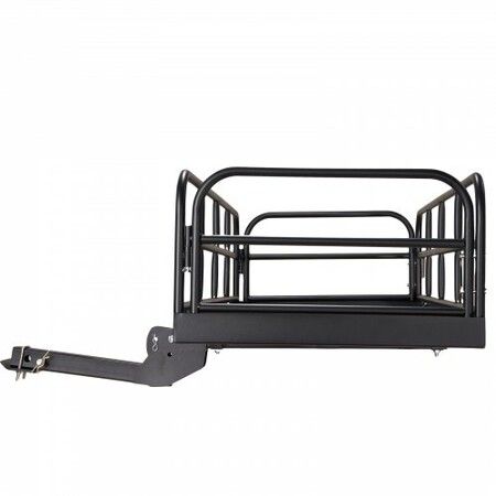 1524 x 610 x 355 mm/60*24*14 inch Hitch Cargo Carrier, 400lbs Capacity Folding Trailer Hitch Mount Cargo Basket, Steel Luggage Carrier Rack Fits 5 cm Hitch Receiver for SUV Truck Pickup with Stabilizer