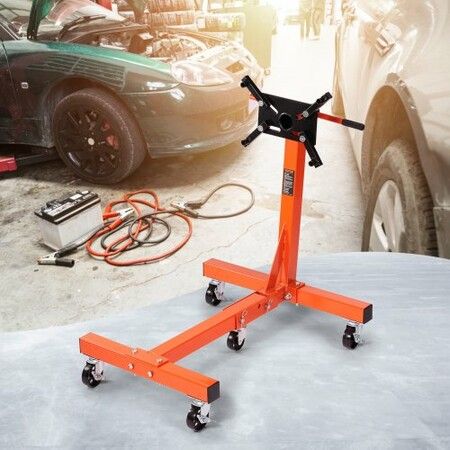 Engine Stand 1500LBS Folding Motor Hoist Dolly w/ Adjustable Mounting Head