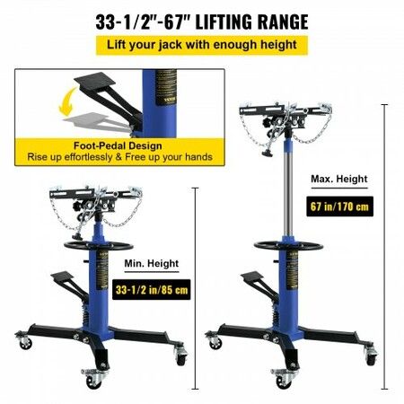 Transmission Jack 1100 lbs 2-Stage Hydraulic High Lift Vertical Telescopic