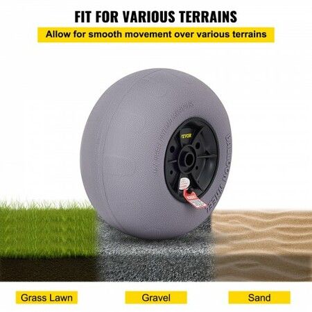 Beach Balloon Wheels, 13" Replacement Sand Tires, TPU Cart Tires for Kayak Dolly, Canoe Cart and Buggy w/Free Air Pump, 2-Pack