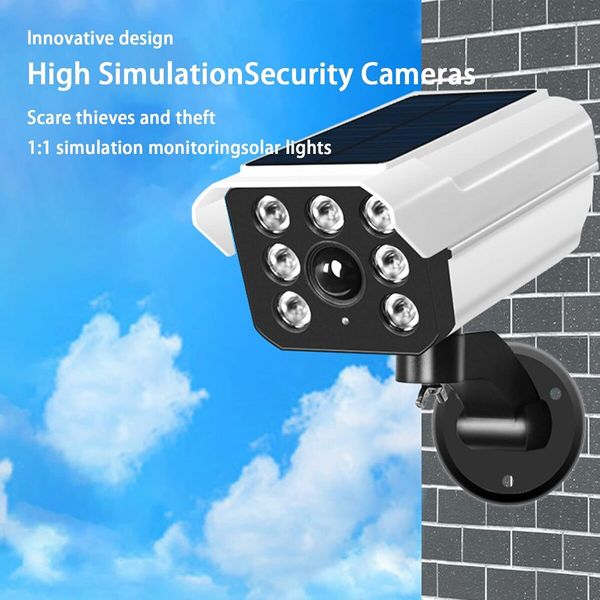 Solar Power Dummy Security Camera Outdoor LED Solar Light CCTV Surveillance System Simulated Camera Motion Sensor Outdoor Light for Homes