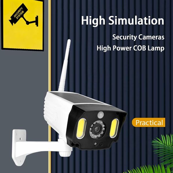 Solar Surveillance Simulated Camera Solar Light Outdoor Dummy Security Camera CCTV with Motion Detector Waterproof Wall Light for Homes