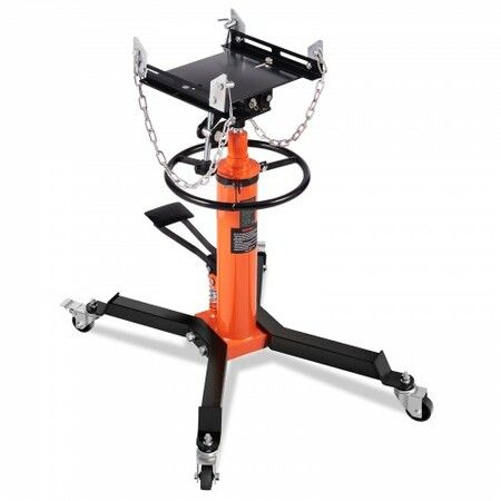 Transmission Jack, 600kg Hydraulic Telescoping Transmission Jack, 870-1740 mm High Lift Floor Jack Stand with Foot Pedal, 360° Swivel Wheel, Hydraulic Transmission Jack Garage/Shop Lift Hoist