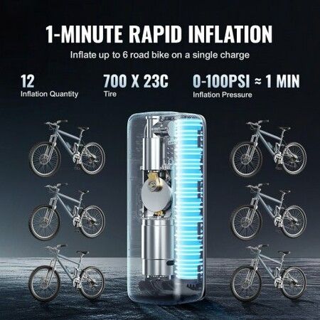 Tire Inflator Portable Air Compressor, 150 PSI Electric Air Pump, 4000mAh Rechargeable Tire Pump with Auto-Off Function, LCD Pressure Gauge, 3 Nozzles, LED Light for Car Motorcycle Bike Ball