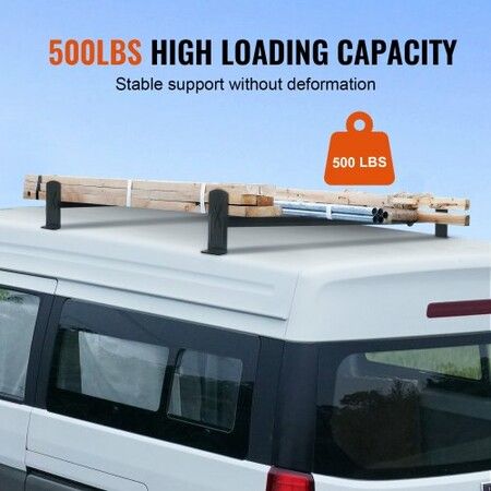 2 Bars Van Roof Ladder Rack 500 LBS Adjustable 35.8" to 57.5" Alloy Steel