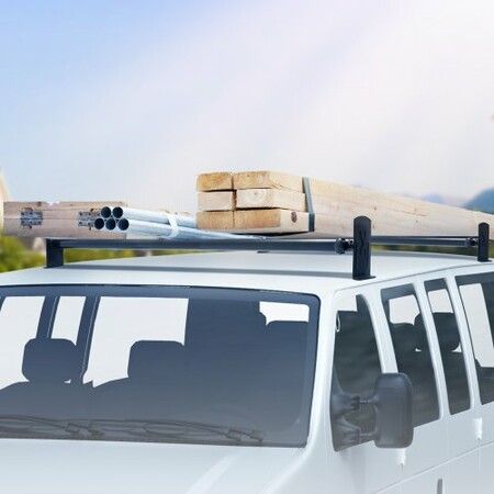 2 Bars Van Roof Ladder Rack 500 LBS Adjustable 35.8" to 57.5" Alloy Steel