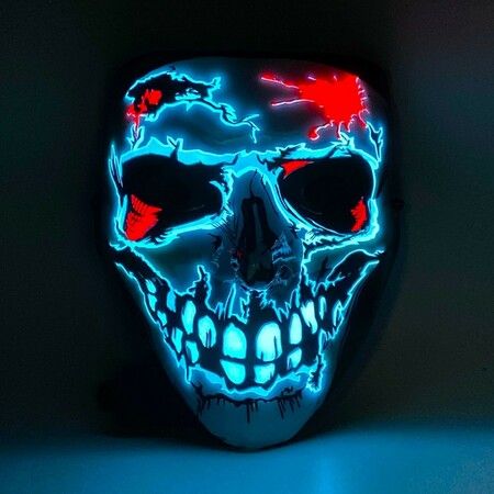 3D LED light Halloween Battery Power mask with an illuminated Skull Party Supplies