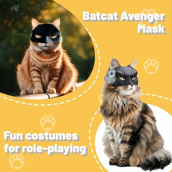 Funny Cat Bat Cosplay Hat,New Cat Bat Cosplay Mask,Cat Mask,Mask for Halloween Cosplay (Size M 10cm)