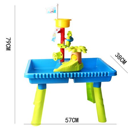 Sand Water Table   Kids Beach Summer Sandbox Table Outdoor Activity  Dolphin Water Wheel Molds Bucket Shovel Kids Toy Christmas Birthday Gift