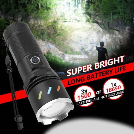 30W LED Flashlight High Power USB Rechargeable 800 Meters Torch Light High Lumens Camping Linterna Outdoor Use