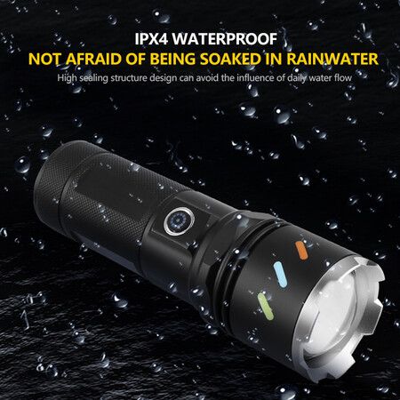 30W LED Flashlight High Power USB Rechargeable 800 Meters Torch Light High Lumens Camping Linterna Outdoor Use