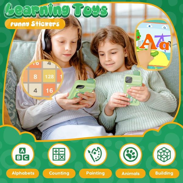 Kids Smart Phone 2.8 Inch Touchscreen with Dual Camera, Learning Games, Music Player, 32GB SD Card