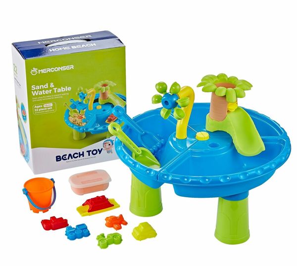 22p Sand Water Table   Kids Beach Summer Sandbox Table Outdoor Activity  Water  Molds Kids Toy Christmas Birthday Gift