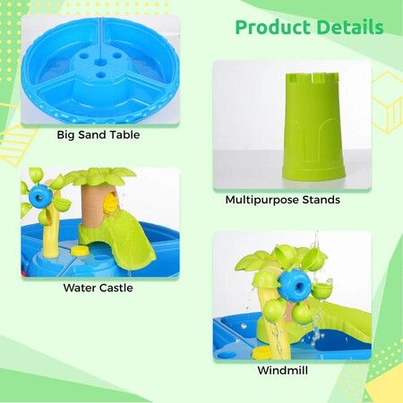 22p Sand Water Table   Kids Beach Summer Sandbox Table Outdoor Activity  Water  Molds Kids Toy Christmas Birthday Gift