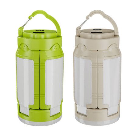 Portable LED Camping Lantern Rechargeable for Emergency Tent Light Phone Charger 4 Light Modes for Outdoor Hiking Green