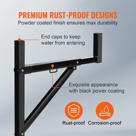 Truck Rack, 19-34inch Extendable Truck Ladder Rack, 38.6"-43.6" Adjustable Height, 250 lbs Capacity Steel Ladder Rack for Truck, Heavy Duty Truck Bed Rack for Kayak, Surfboard, Lumber, Ladder