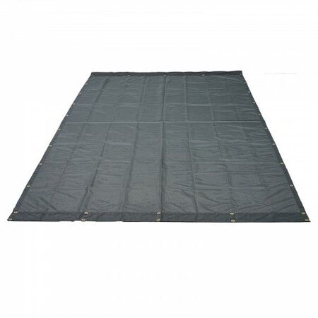 Dump Truck Mesh Tarp, 6 x 14 ft, PVC Coated Black Heavy Duty Cover with 5.5" 18oz Double Pocket, Brass Grommets, Reinforced Double Needle Stitch Webbing Fits Manual or Electric Dump Truck System