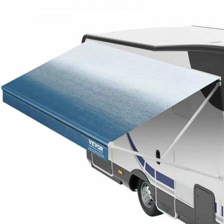 RV Awning Fabric Replacement, 5.2m Fabric Length for 5.5m Awning, Heavy Duty 3-Ply 16oz PVC Camper Awning Fabric, Waterproof & UV Protection Outdoor Canopy for RV, Trailer, Motorhome, Blue Fade