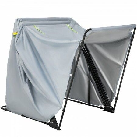 Motorcycle Shelter, Waterproof Motorcycle Cover, Heavy Duty Motorcycle Shelter Shed, 420D Oxford Motorbike Shed Anti-UV, 110.2\"x41.3\"x63.8\" Grey Shelter Storage Garage Tent with Lock & Weight