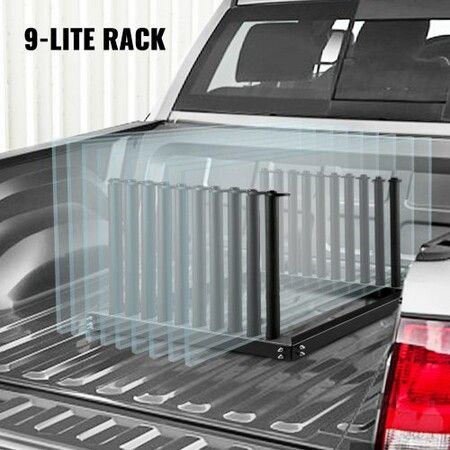 Windshield Rack 9-Lite, Windshield Truck Rack Steel, Windshield Glass Rack 24-Inch Height, Windshield Rack for Truck with PVC Pad & Foam Padding, Glass Rack for Truck, for Glass Transportation