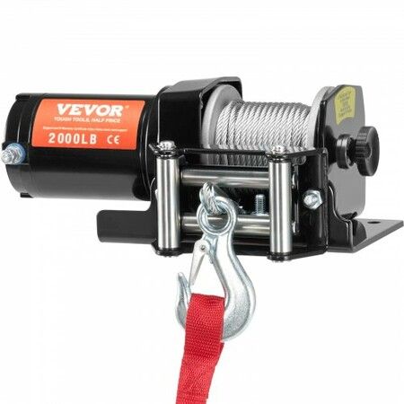 Electric Winch ATV UTV 907 kg Steel Cable IP 55 Waterproof Wired Control