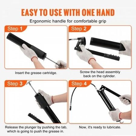 Manual Grease Gun 10000 PSI 20 oz Heavy Duty Lever Action Grease Gun