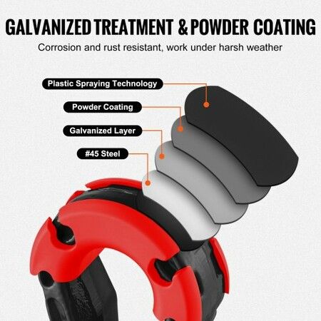 2 Pack 19.05 mm D Ring Shackle with 22 mm Screw Pin 30T Break Strength