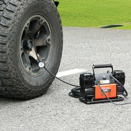 10.6CFM Portable Tire Inflator Dual-Cylinder Air Compressor 12V 150PSI