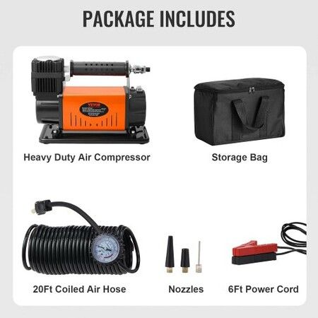 12V Air Compressor Heavy Duty 150PSI Offroad Air Compressor Portable Truck Tire Inflator 6.0CFM Air Pump for Jeep SUV 4x4 Vehicle RV For up to 35 Inch Tires