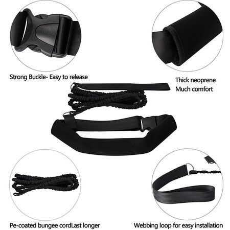 Swimming Training Belt 2M Swimming Tether Swim in Place Harness Stationary Swimming Aquatic Resistance Belt