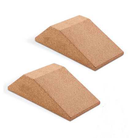 2Pcs Cork Squat Wedge Block Non Slip Slant Board for Calf Stretching Makes Exercise