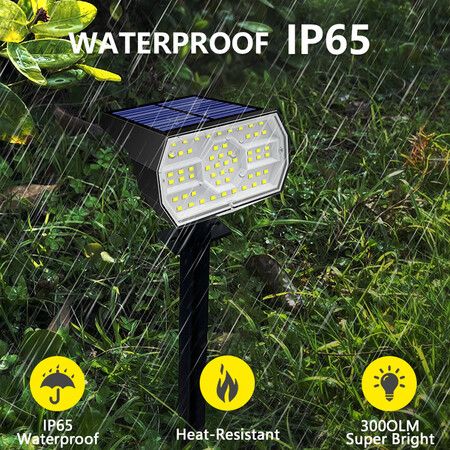 4 Pack Solar Lights Outdoor Waterproof IP68, 56 LED 3 Lighting Modes Solar Powered Garden Yard Spot Solar Lights for Outside Landscape