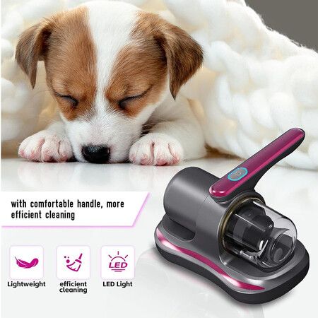 Handheld Bed Vacuum Cleaner with UV Light, Ultrasonic & Heating Tech, Cordless Vacuum for Mattress, Sofa, Pet Hair, Carpets