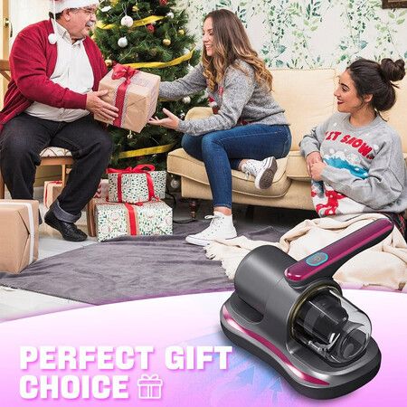 Handheld Bed Vacuum Cleaner with UV Light, Ultrasonic & Heating Tech, Cordless Vacuum for Mattress, Sofa, Pet Hair, Carpets