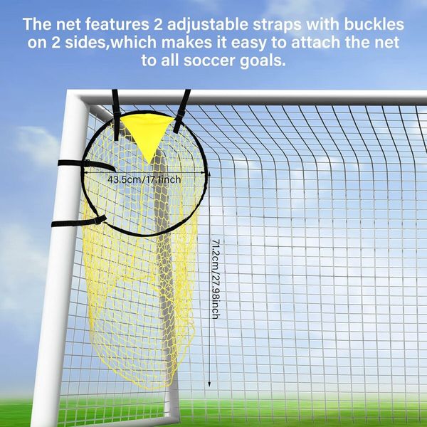 2 Pcs Soccer Top Bins Soccer Target Goal Soccer Ball Target with Highlighted Scoring Zones Corner Shooting Soccer Goal Target Nets