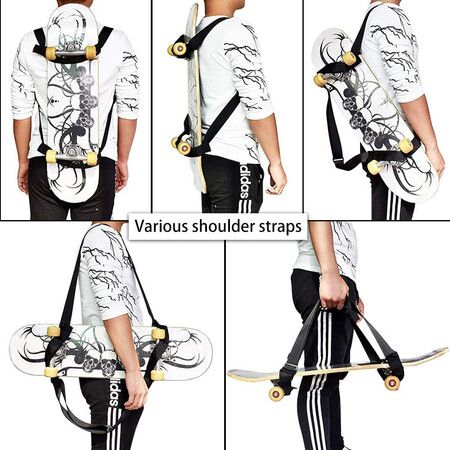 Universal Skateboard Shoulders Carry Strap, Adjustable Backpack Shoulder Strap Handbag Belt, Fit All Boards