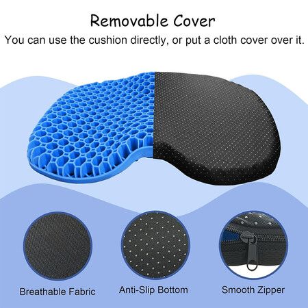 Anti Slip Kayak Seat Cushion, Waterproof Thicken Gel Boat Kayak Canoe Rowing Stadium Pad, Blue