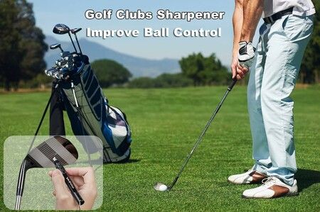 Golf Wedge Groove Sharpener Tool, Golf Club Sharpener, Aluminum Alloy Shaft Golf Club Groove Cleaner, Black