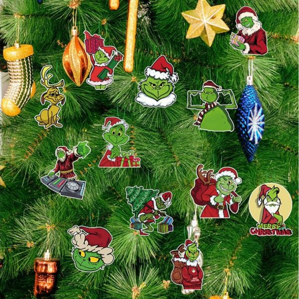 12 Christmas Grinch Hanging Ornaments Christmas Tree Decorations for  Party New Year Birthday Ideal Festive Decor