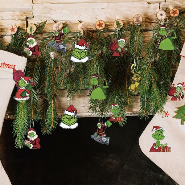 12 Christmas Grinch Hanging Ornaments Christmas Tree Decorations for  Party New Year Birthday Ideal Festive Decor