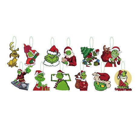 12 Christmas Grinch Hanging Ornaments Christmas Tree Decorations for  Party New Year Birthday Ideal Festive Decor