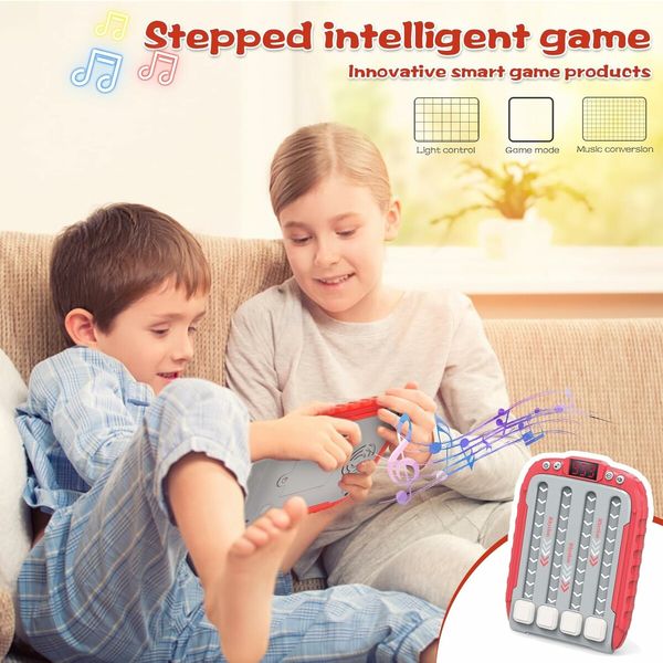 Rhythm Game Machine, Quick Push Pop Game Pop it Game Handheld Puzzle Game Machine, Red