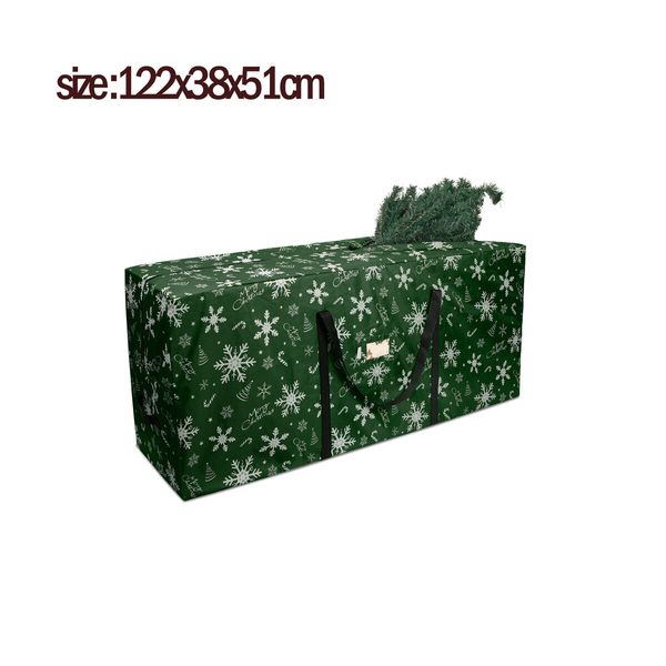 Green 120cm Christmas Tree Storage Bag Durable Waterproof Zippered Bag with Handles Protects Against Dust Insects and Moisture