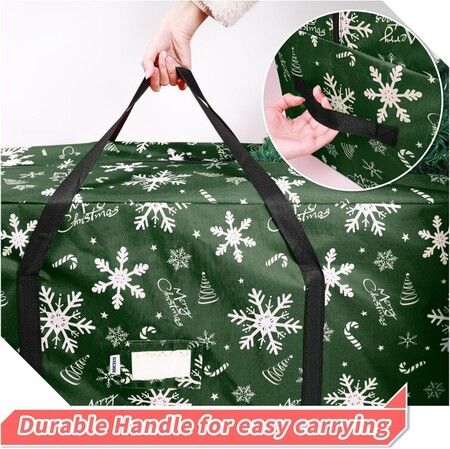 Green 120cm Christmas Tree Storage Bag Durable Waterproof Zippered Bag with Handles Protects Against Dust Insects and Moisture