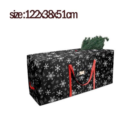 Black 120cm Christmas Tree Storage Bag Durable Waterproof Zippered Bag with Handles Protects Against Dust Insects and Moisture