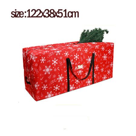 Red 120cm Christmas Tree Storage Bag Durable Waterproof Zippered Bag with Handles Protects Against Dust Insects and Moisture